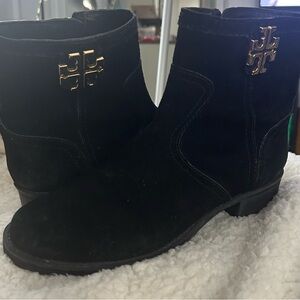 Tory Burch Black Suede Ankle Boots